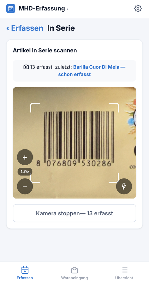 Barcode scannen