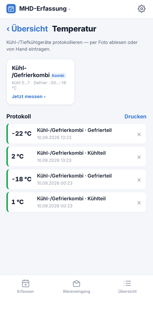 Temperatur-Protokoll
