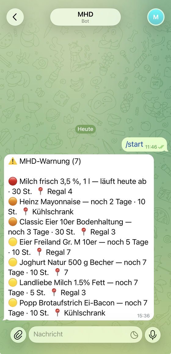 MHD-Warnung per Telegram